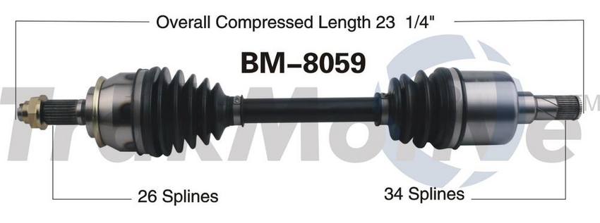 Mini CV Axle Shaft - Front Driver Side - Aftermarket BM8059